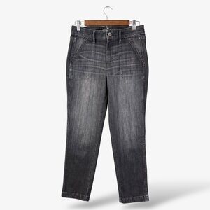 WHBM Straight Crop Jeans Washed Black Size 6 High Rise Casual Denim Stretch